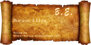 Burics Eliza névjegykártya